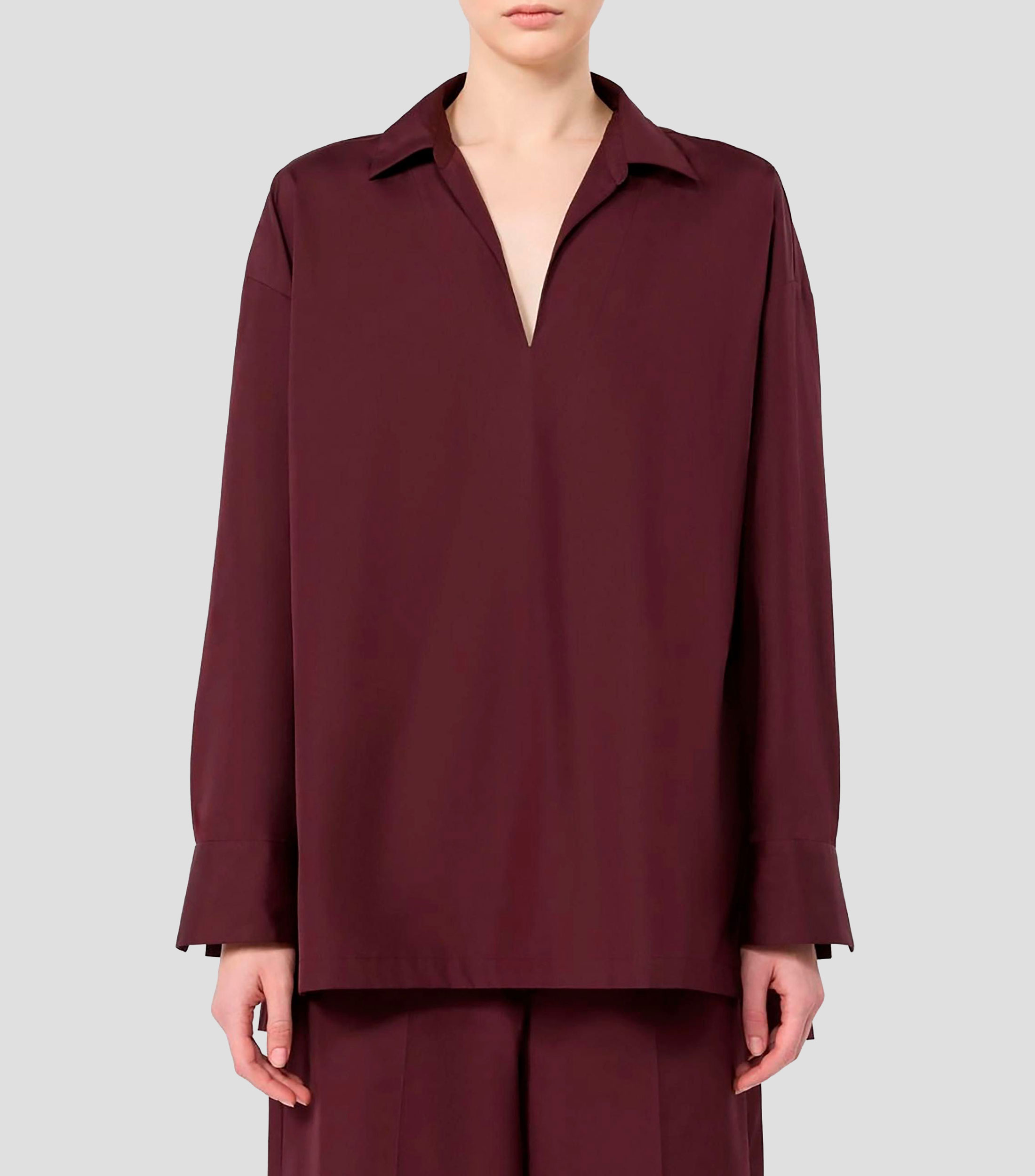 Camisa lisa manga larga Mujer
